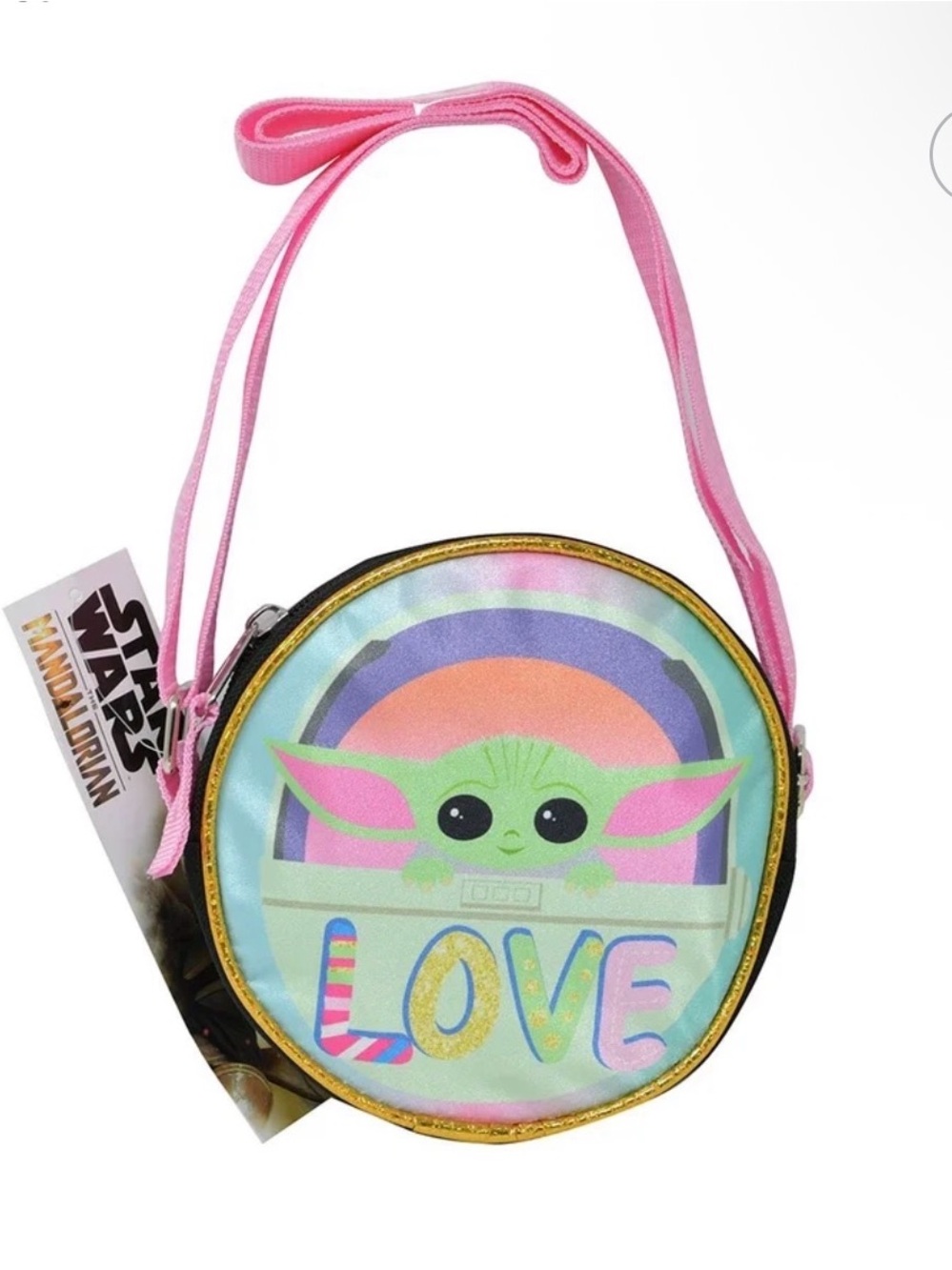 Star Wars Mandalorian Kids Crossbody Bag with Grogu LOVE Design *NWT